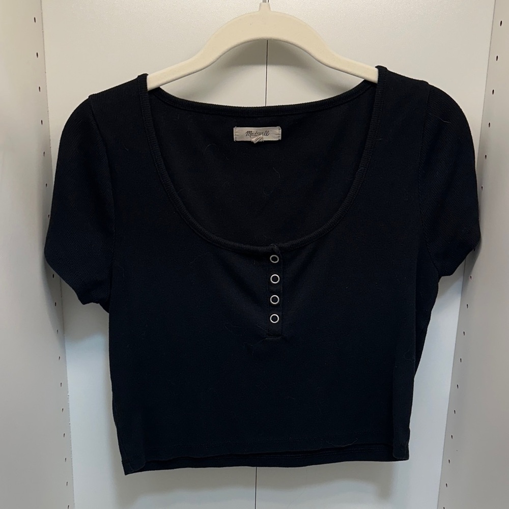 Madewell Black Scoop Neck Blouse
